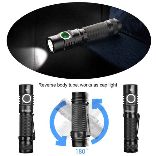 sofirn SP35T 3800 Lumens Pocket Flashlight Bundle SC31Pro 2000 Lumens Rechargeable Flashlight