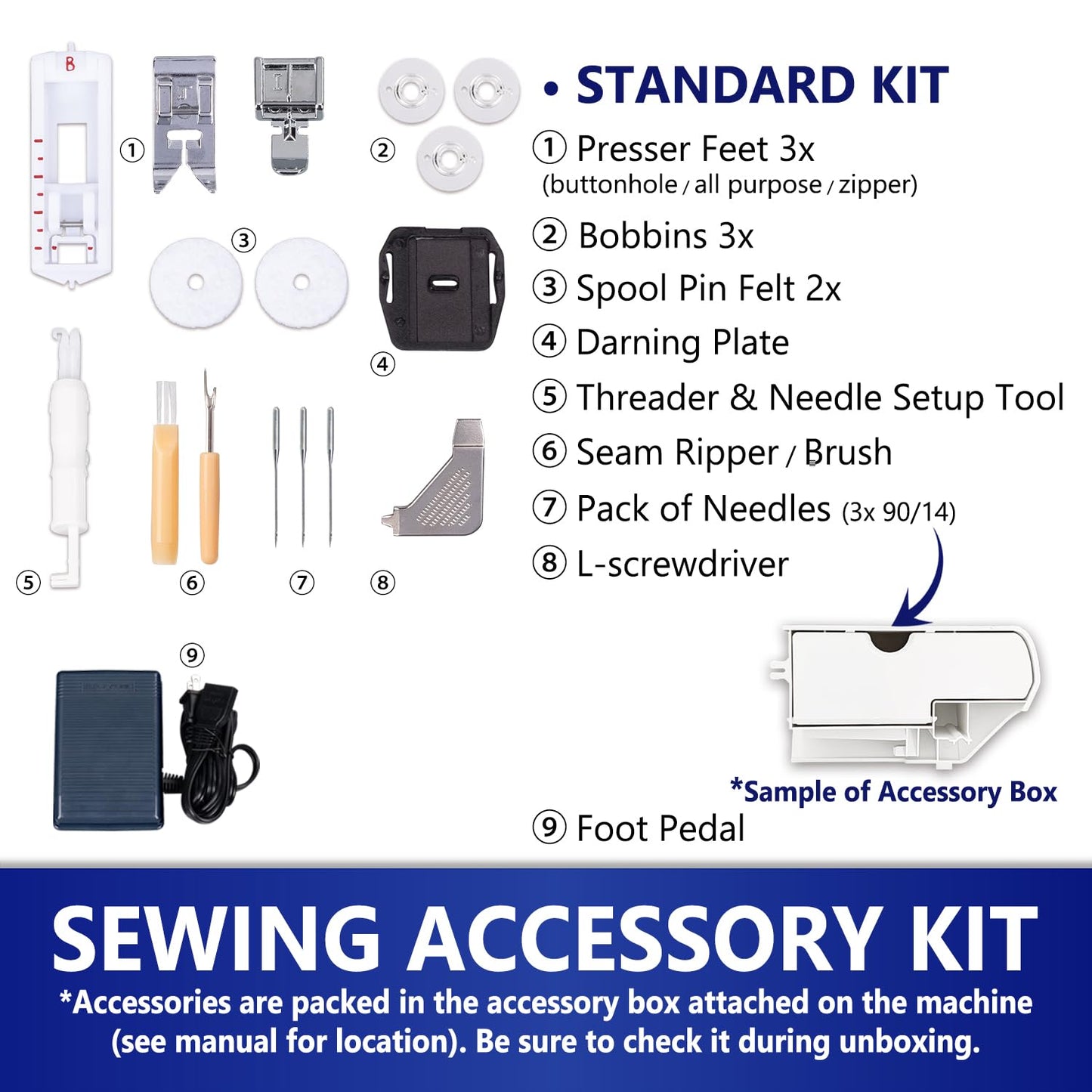 MILLEPUNTI MMA20 First Time Sewing Machine for Adults, 13 Built-in Stitches, Beginner Accessories Kit, Lightweight & Compact, DIY Sewing Projects for Seniors, Adults, New Home, Starters