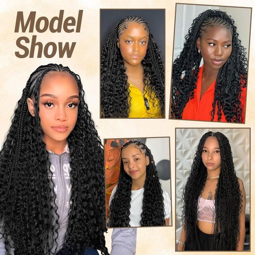 Human Braiding Hair for Boho Knotless Braids 3 Bundles 18 Inches 150g Deep Wave 10A Brazilian Virgin Human Bohemian Hair for Braiding Natural Black 1B