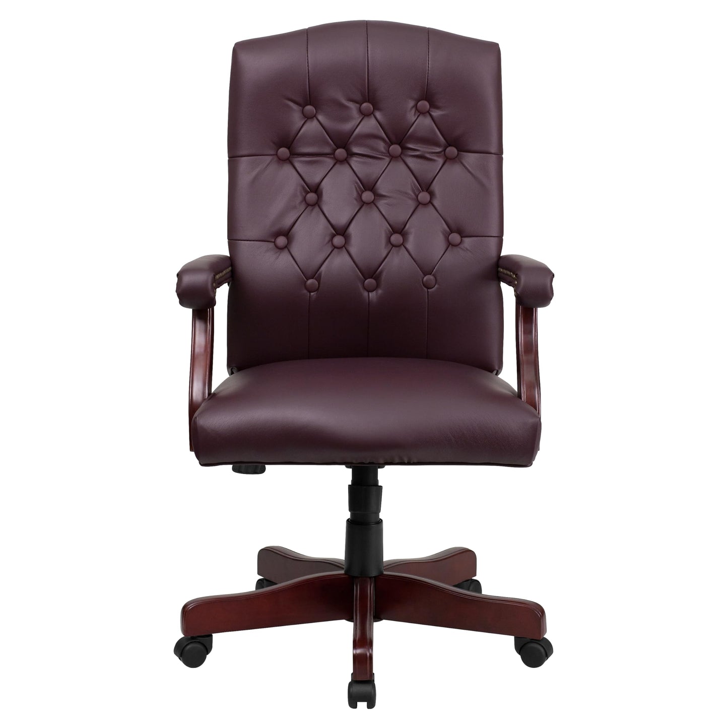 Flash Furniture Martha Washington Burgundy LeatherSoft Executive Swivel Office Chair with Arms