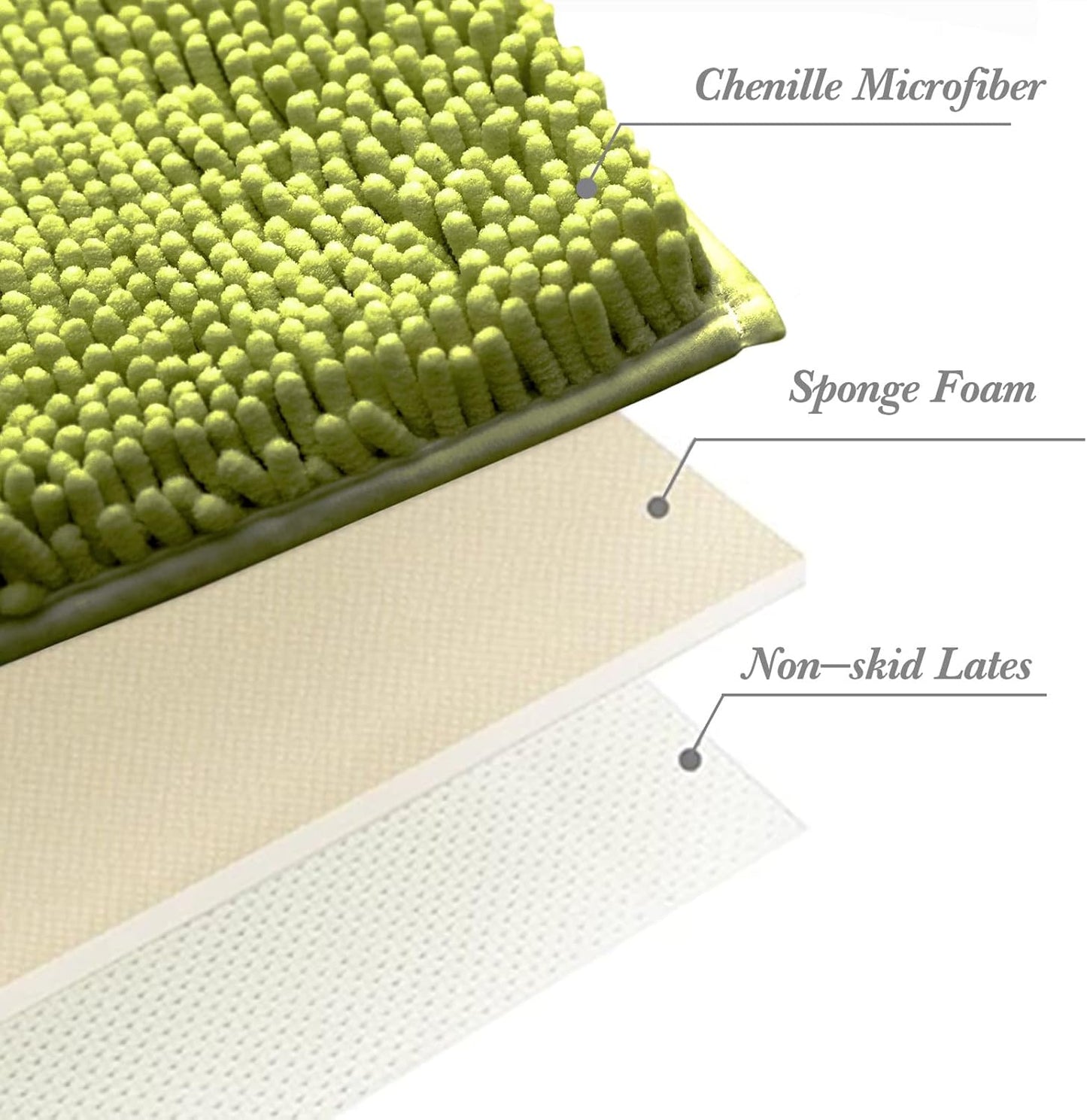 Non-Slip Bath Rug,Extra Soft Microfiber Bedroom Shag Carpet with Anti-Slip Backing,Water/Dust Absorbent Fast Dry Shower Mat,Sound Insulated Stairs Pad,Machine Washable (Lime Green,12 x 12 Inches)
