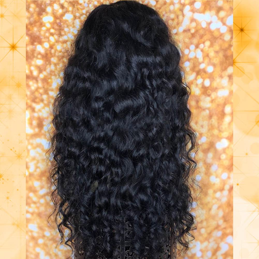 Curly Wig With Bangs Human Hair Brazilian Virgin Hair Wigs 180 Density Full Machine Made O Scalp Top Bang Wig Glueless Deep Wave