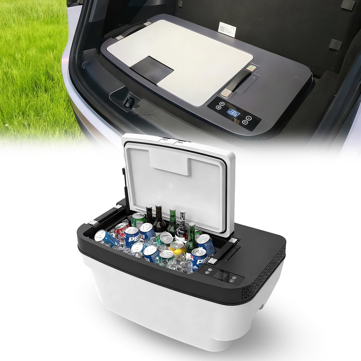 Tesstudio Model Y 2020-2025 Trunk 35L App Control Fridge Huge Car Refrigerator, Car Freezer for Tesla Model Y Juniper 2025+, -7.6℉-50℉ Trunk Portable Freezer for Camping Tailgating Road Trip Home