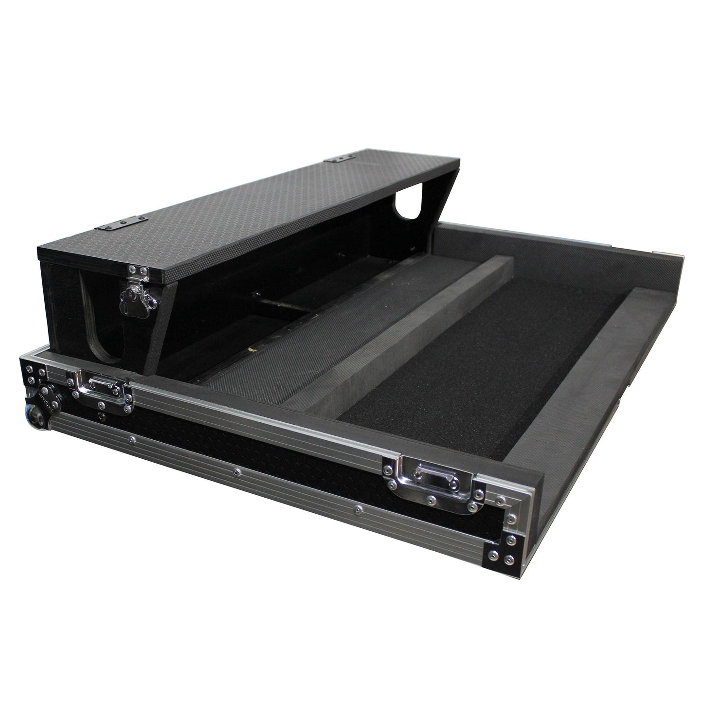 Prox Xs-Ahqu32Dhw Ata Digital Audio Mixer Flight Case For Allen & Heath Qu-32 Console With Doghouse Compartment And Caster Wheel