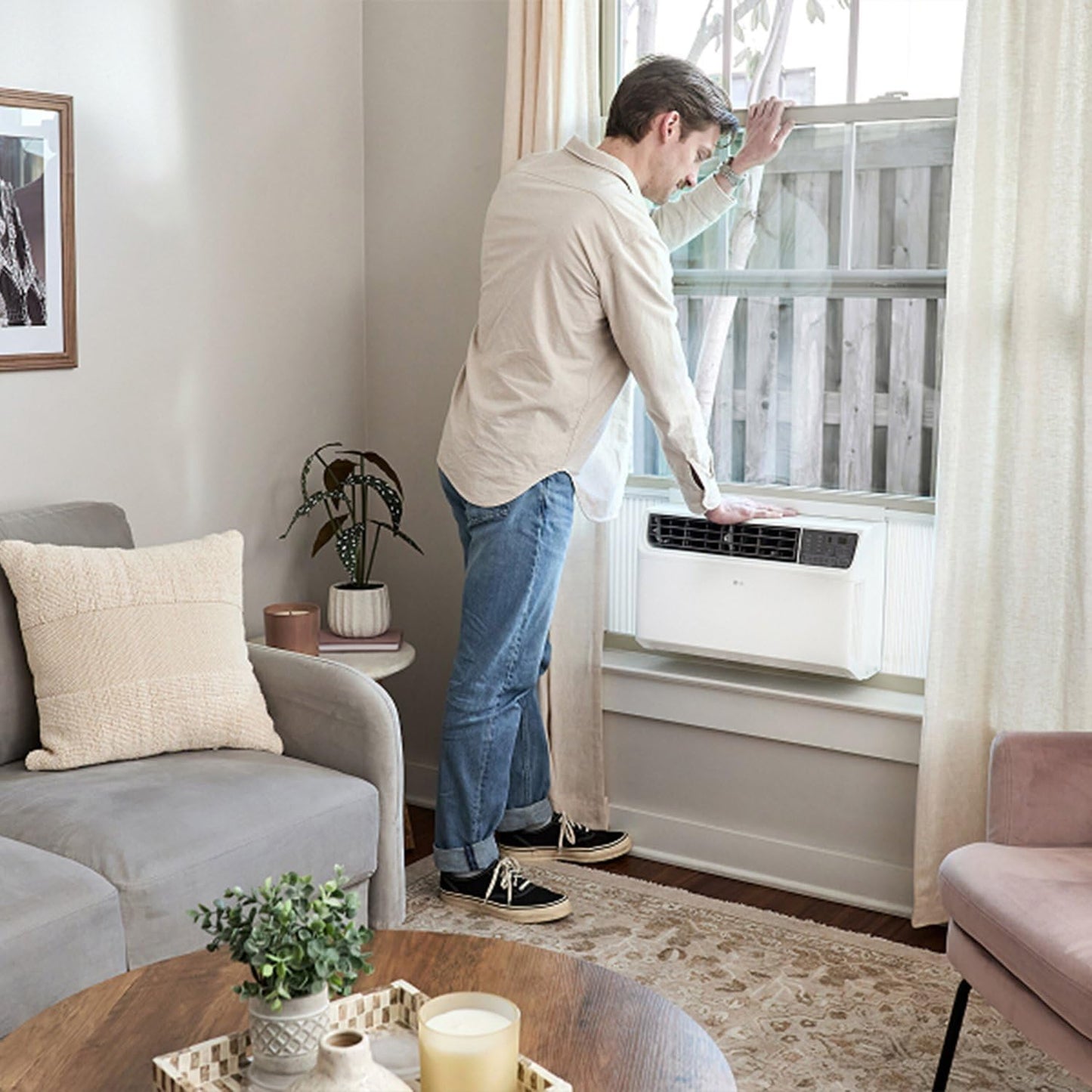 LG 10,000 BTU Smart Window Air Conditioner, 115V, Cools 450 Sq. Ft. for Bedroom, Living Room, Apartment, Dual Inverter, Quiet Operation, Energy Star, works with LG ThinQ, Amazon Alexa and Hey Google