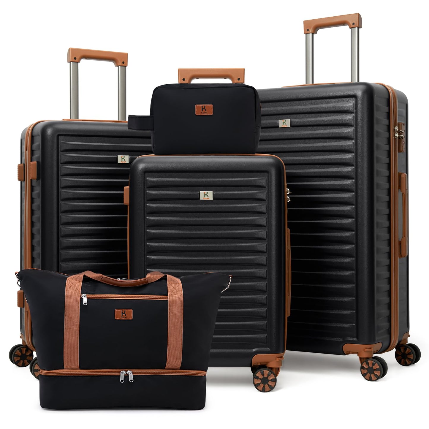 KUNEL Luggage Sets 5 Piece Suitcases with Wheels,ABS Hard Case Suitcases with Spinner Wheels, TSA Lock, Durable Travel Luggage
