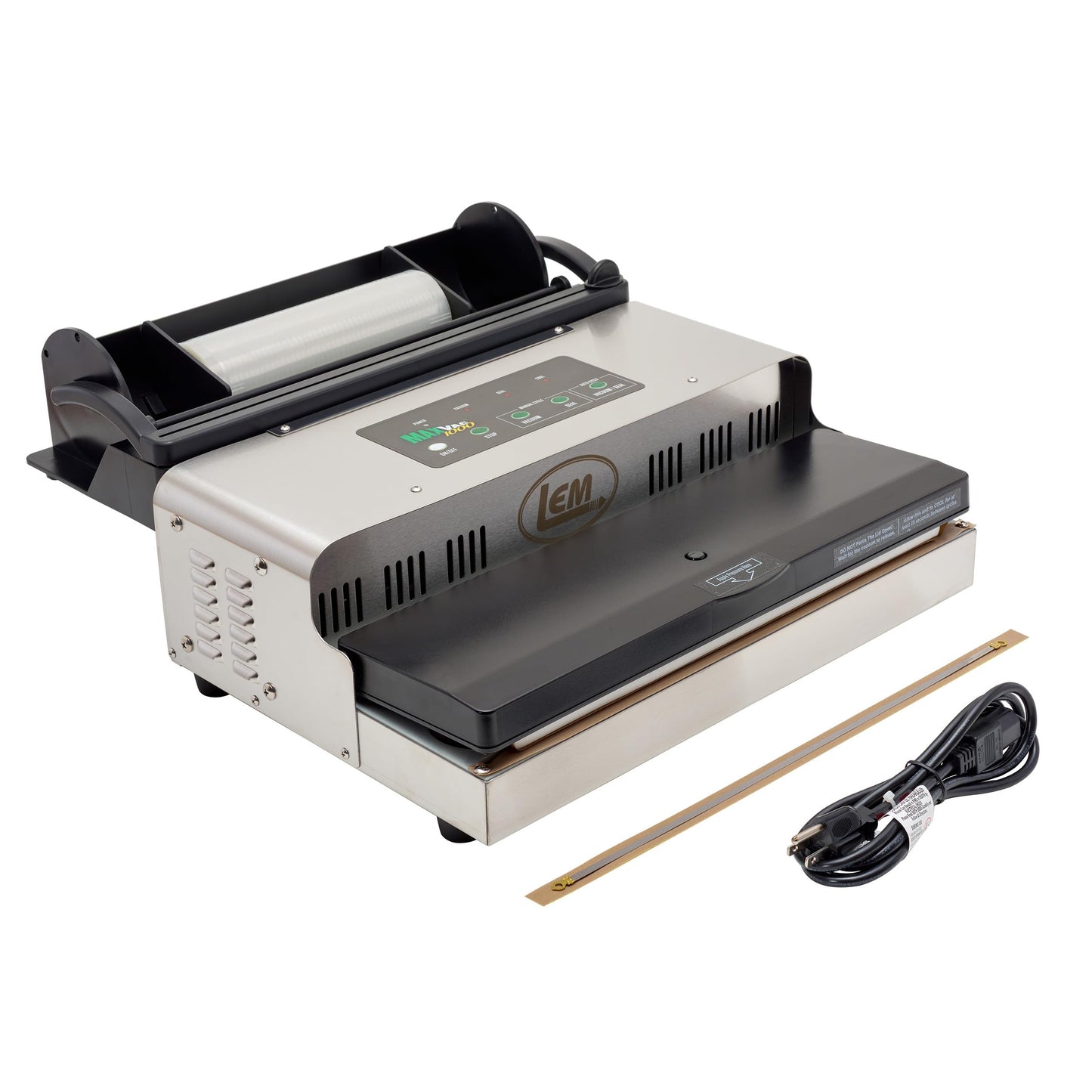 Lem Products Maxvac 1000 Stainless Steel Vacuum Sealer With Removable Bag Holder And Cutter, Silver And Black