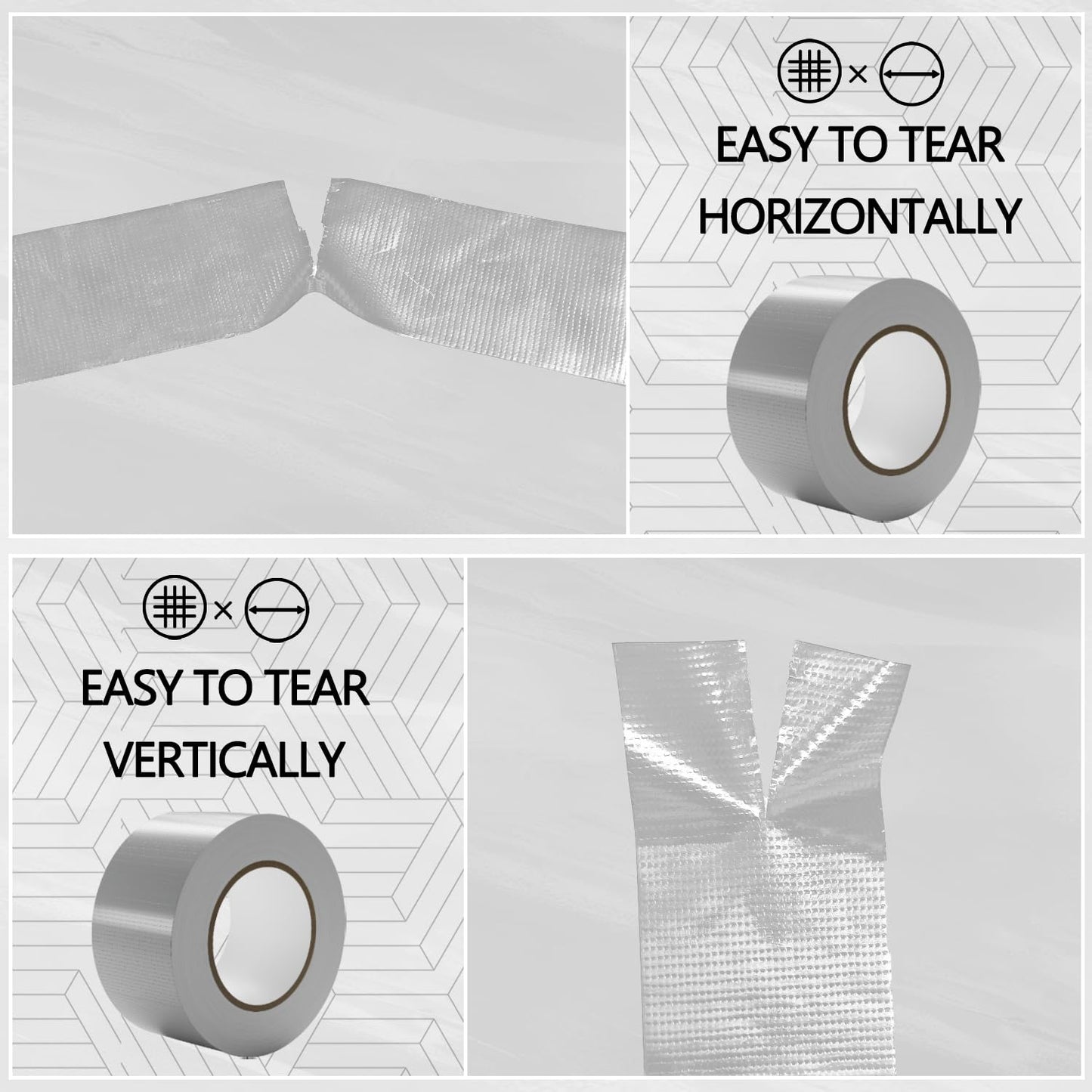 SWRT 24-Pack Silver Heavy Duty Duct Tape Strong Adhesive, 2 Inch x 720 Yd Duct Heavy Duty Waterproof All Weather Gray Duct Tape No Residue Sealing & Patching for Indoor&Outdoor Repair