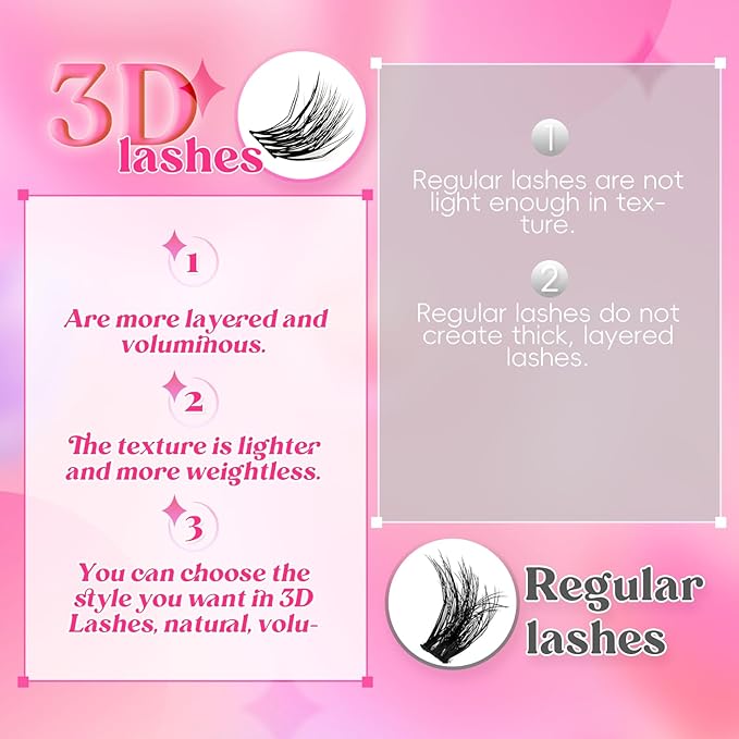 FADLASH Cluster Lashes Fluffy 10-18mm Lash Clusters Volume Lash Extension 112Pcs 3D DIY Lash Clusters D Curl Individual Lashes (R03-0.07-D,10-18mm)