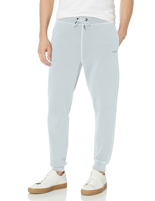 BOSS Womens Hit Logo Relaxed Fit Cuffed Sweatpants, High Rise Grey, Medium US