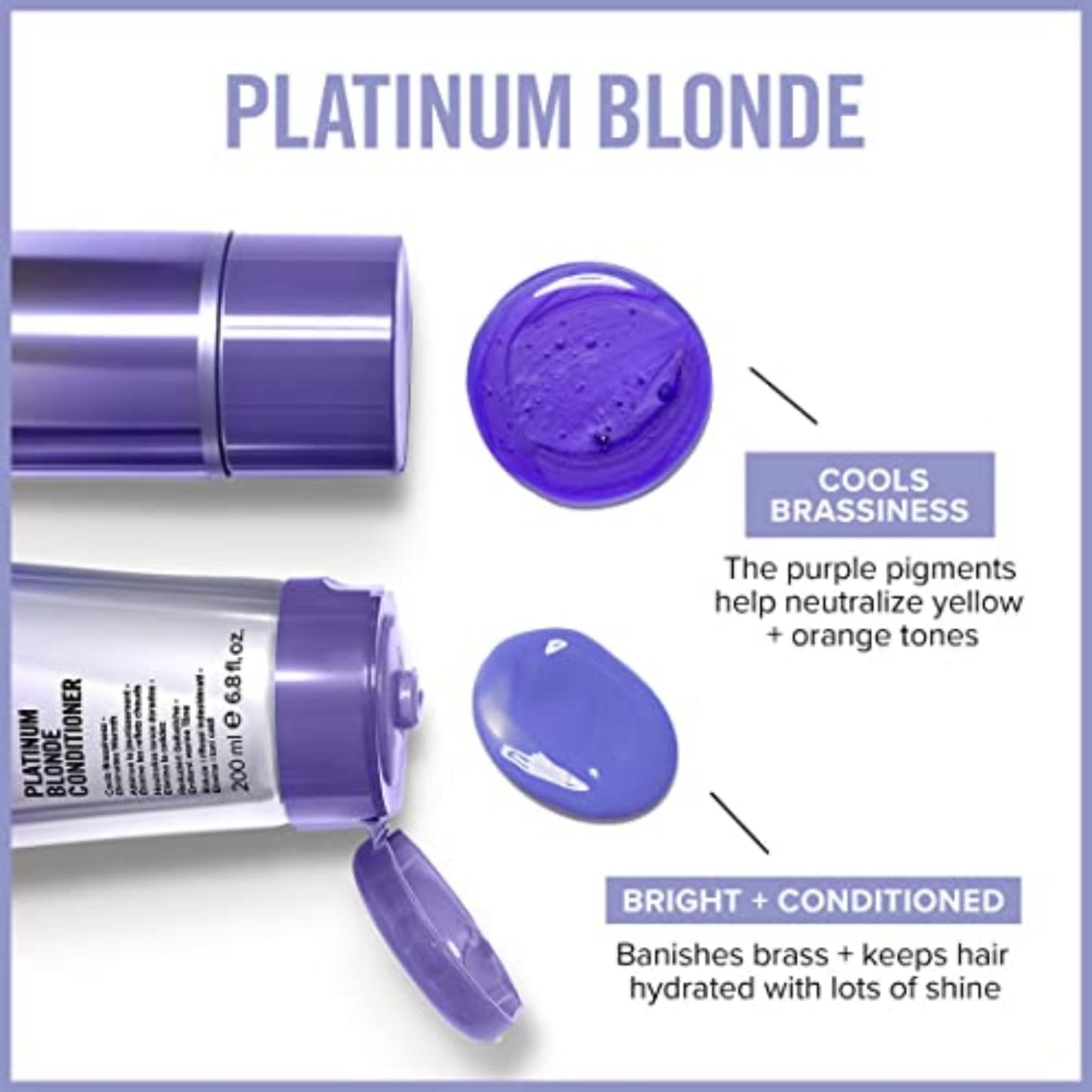 Paul Mitchell Platinum Blonde Violet Shampoo, Banishes Brass + Brightens, Ideal for Light to Medium Blonde, Silver, Gray or Whit