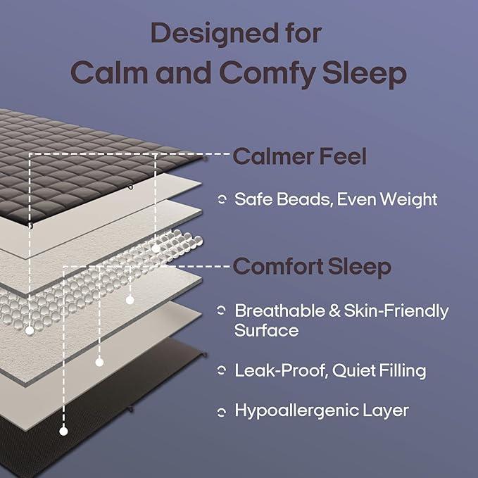 ZonLi Weighted Blanket for Adults(80"x87", 20lbs,Dusk Blue) King Size High Breathability Cooling Heavy Blanket, Soft Material with Premium Glass Beads,All-Season.