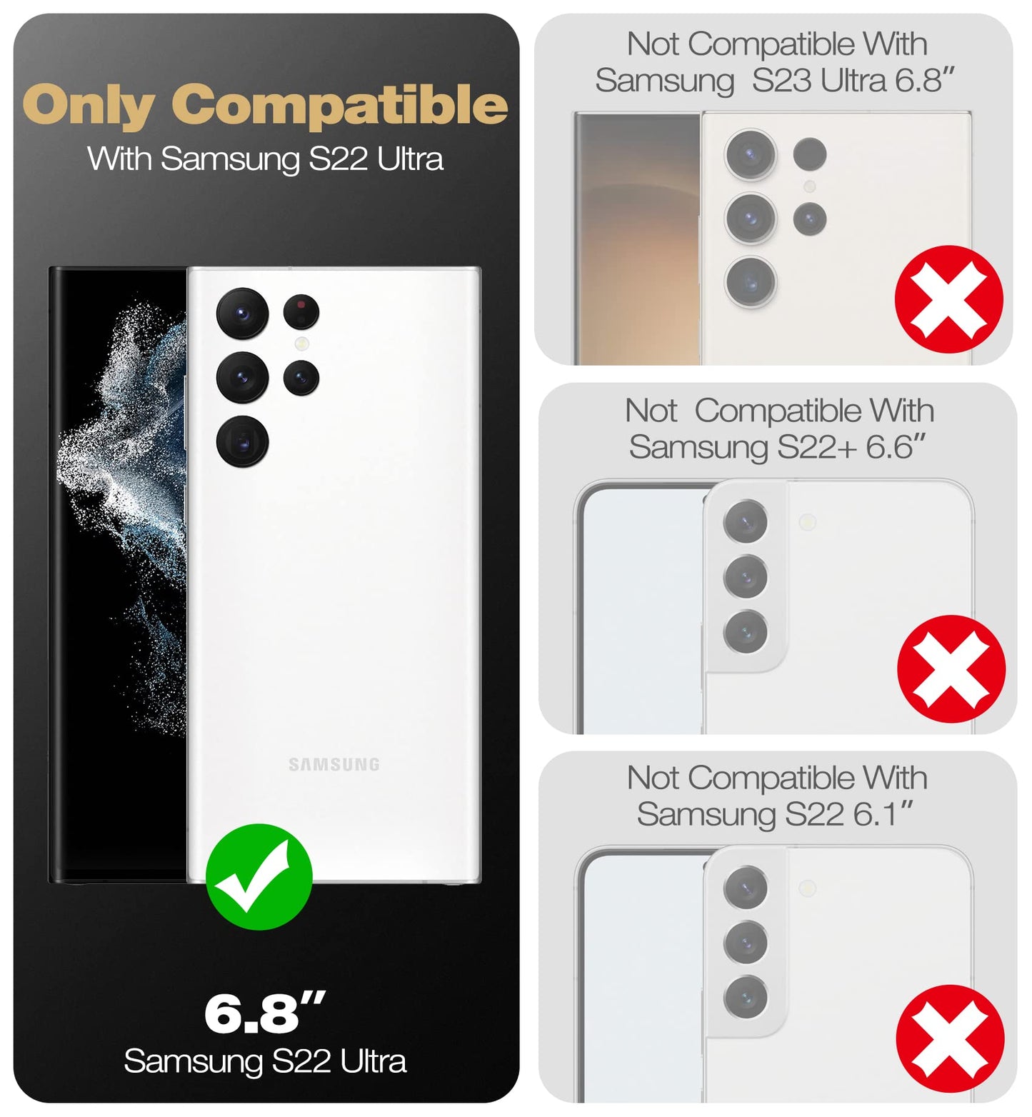 Dexnor Samsung Galaxy S22 Ultra 5G Protective Cover Black | 6.8 Inches, Built In Screen Protector, Kickstand, Heavy Duty, Milita
