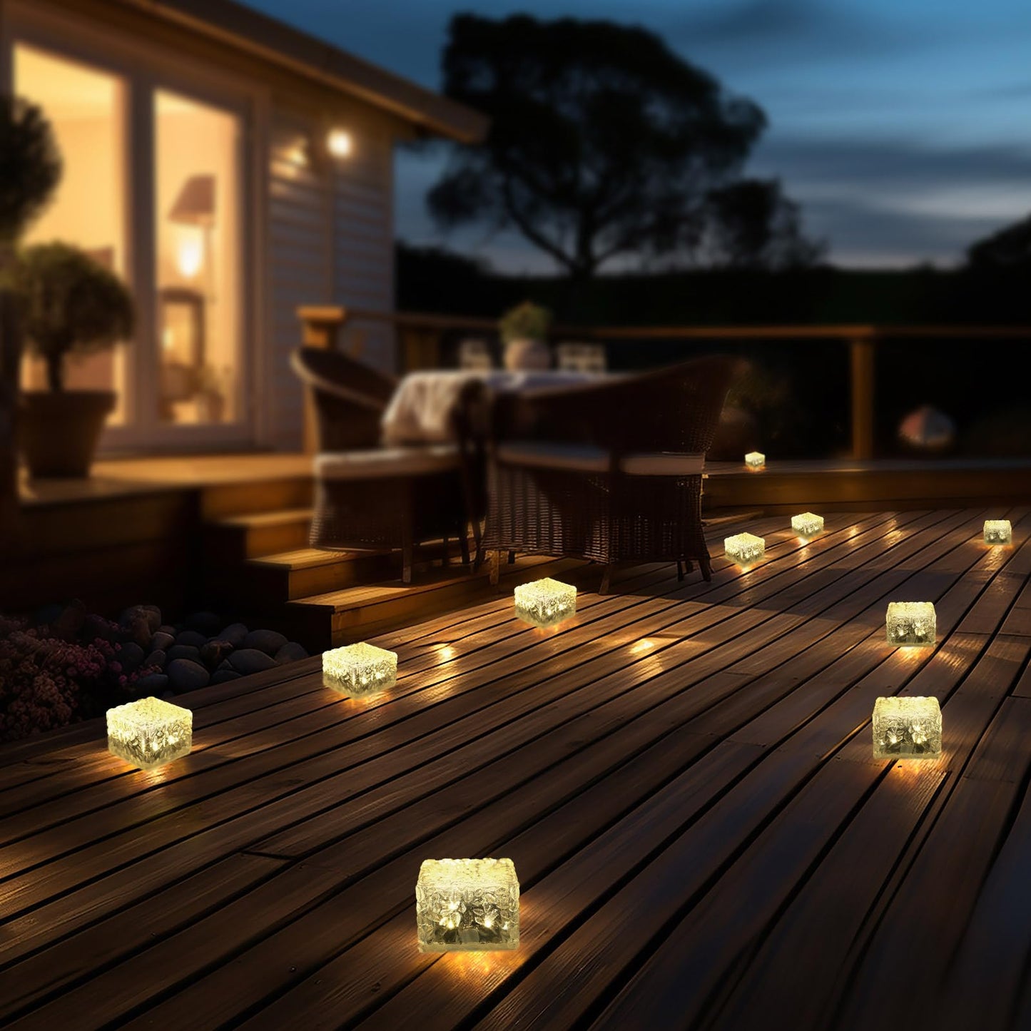 MLKNK Solar Brick Lights-Outdoor Solar Lights for Yard-Solar Brick Landscape Path Light 6 Pack LED Light Brick Garden Decor for Pathway Patio Walkway Backyard Decoration