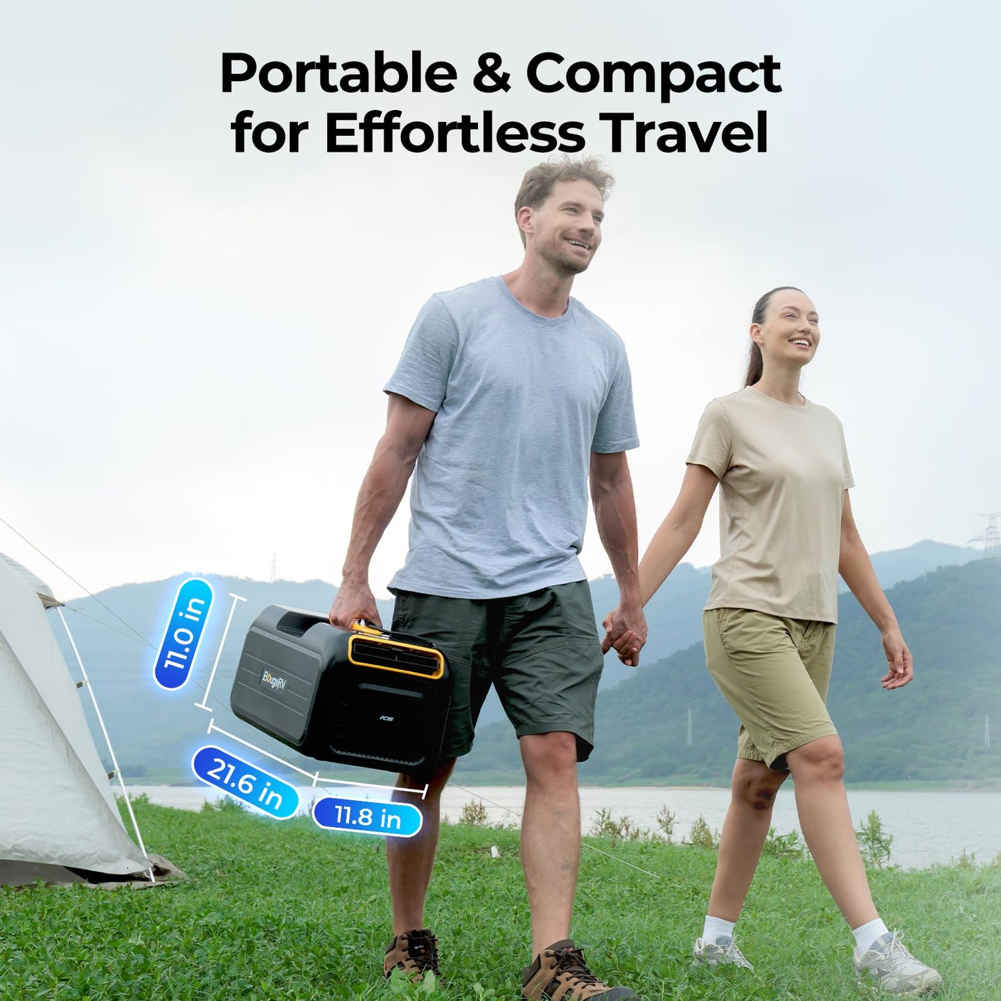 BougeRV PC35 Portable Air Conditioner 3500BTU, Tent Air Conditioner with App Control, Low Power Camping AC Unit for Tent, RV, Van Life, Indoor & Outdoor Use (2026 New)
