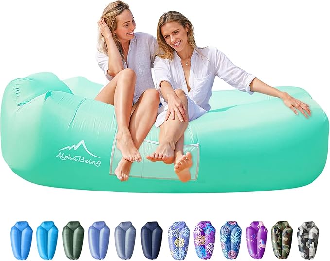 AlphaBeing Inflatable Lounger Beach Chair Accessories, Air Sofa Hammock Inflatable Couch for Camping Backyard Lakeside wit...