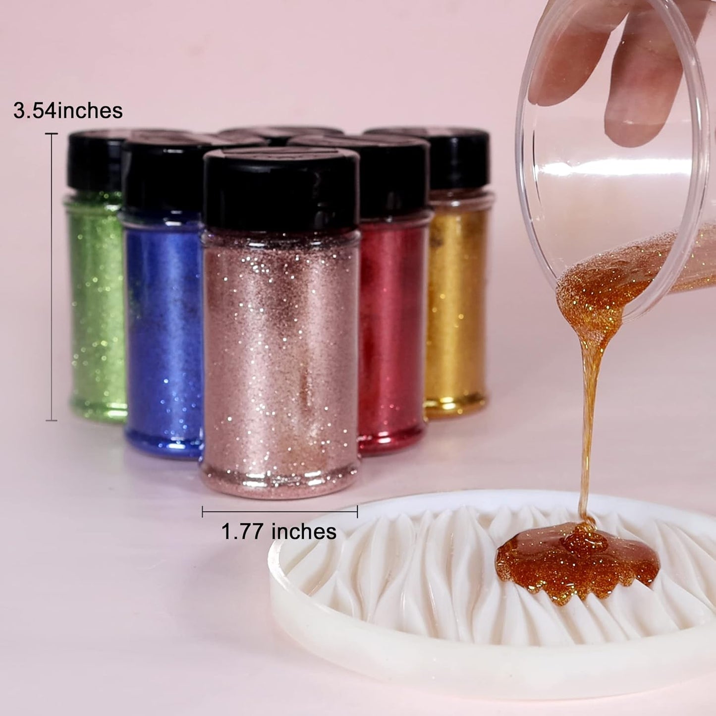 Renfio Ultra Fine Glitter Powder Metallic Resin Glitter 2.11 Oz (60g) PET Flakes Crafts Sequins 1/128" 0.008" 0.2mm Epoxy Chips Flakes for Tumblers Slime Decoration - Dark Magenta