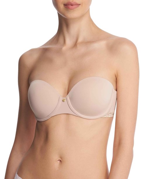 Natori Women's Pure Luxe Strapless Contour Underwire, Rose Beige/Pink Pearl