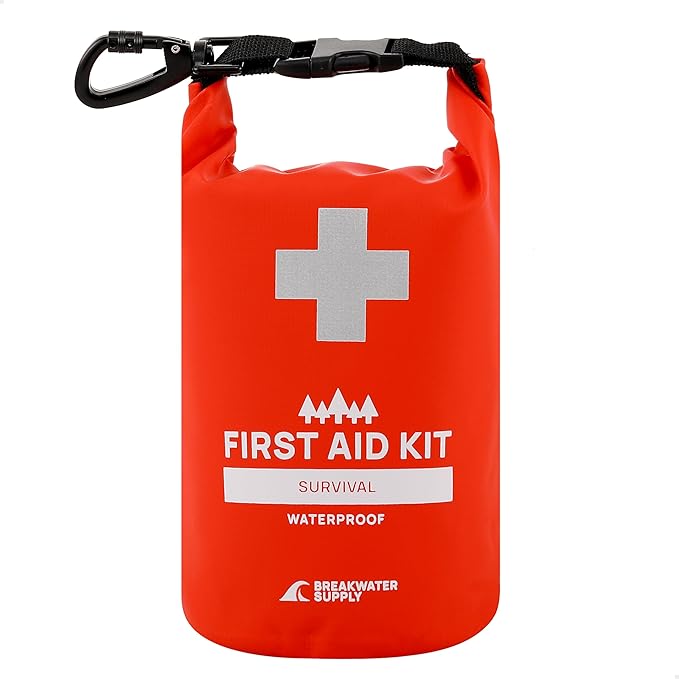 Breakwater Supply™ Waterproof First Aid Kit Dry Bag Bug Out Bag Preloaded with Emergency Survival Prepper Supplies for Boa...