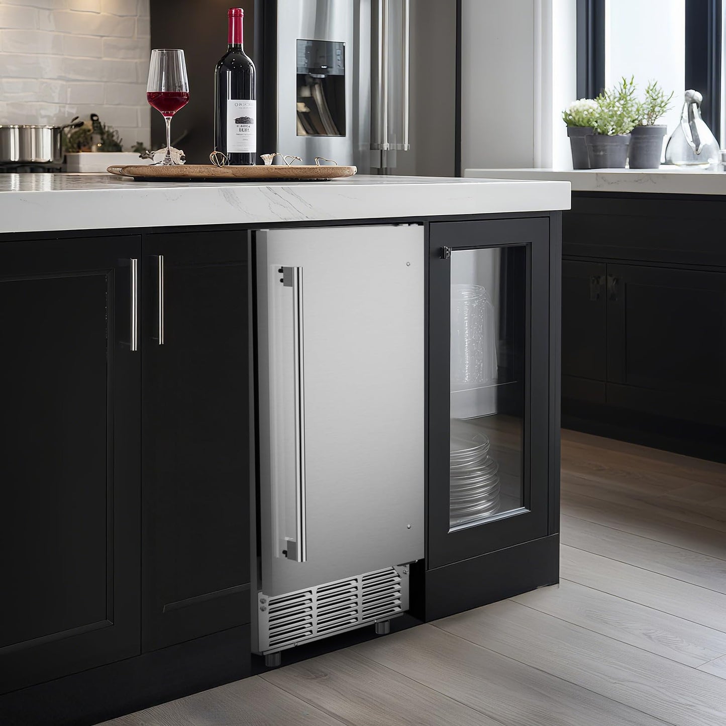 Commercial Ice Machine 85Lbs/24H, Commercial Ice Maker with 30 LBS Storage Bin, Ice Cubes Ready in 5-15 min, Freestanding or Under Counter Ice Maker Machine, Thicknesses Adjustable, Stainless Steel