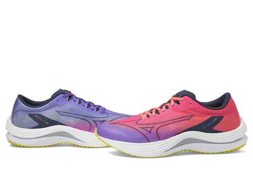 Mizuno Women's Wave Rebellion Flash Running Shoe, High/Vis Pink/Ombre Blue, 6