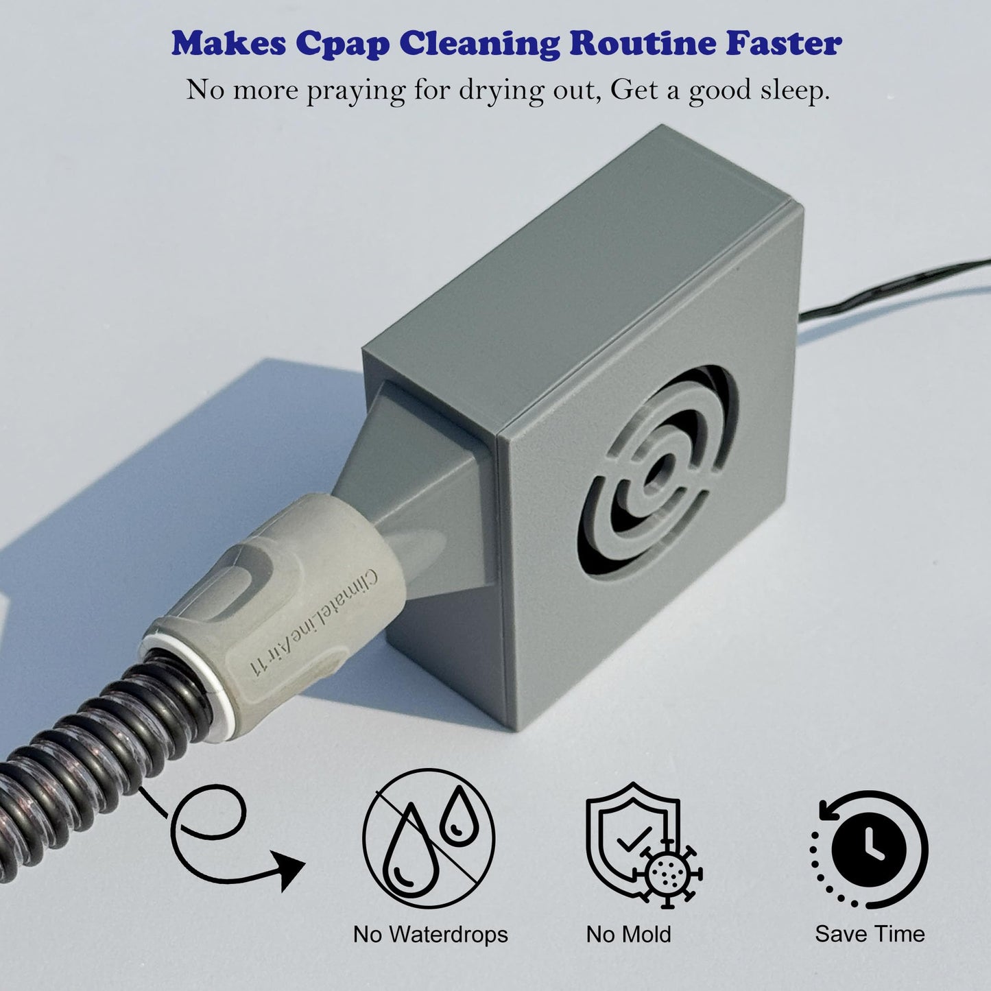Theradaily Upgraded CPAP Hose Dryer for All Standard 22mm Tubing, Cpap Tube Dryer Fan with Strong Wind for Quick Drying Hose, Cpap Cleaning Kit, Resmed Cpap Cleaner Supplies, Portable and Easy to Use