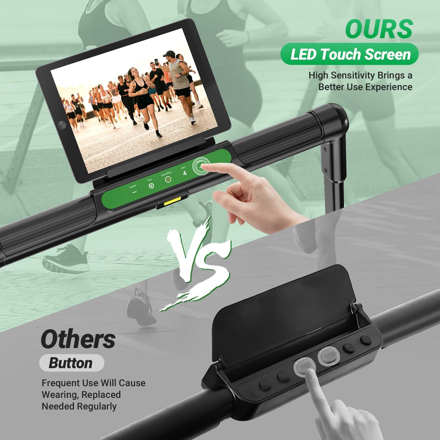 THERUN Walking Pad, 2 in 1 Foldable Treadmills for Home, 2.5HP Under Desk with Handle Bar, 16" Widened Running Belt, with Remote Control & LED Touch Screen