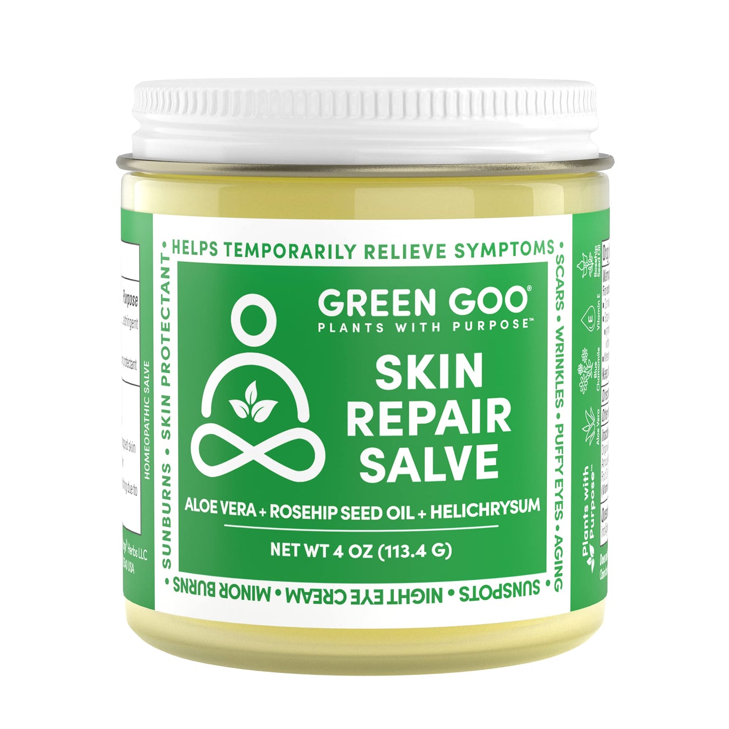 Green Goo Skin Repair Healing Salve, Natural Body & Face Moisturizer with Aloe Vera, Improves Skin's Appearance, Great for Scarr