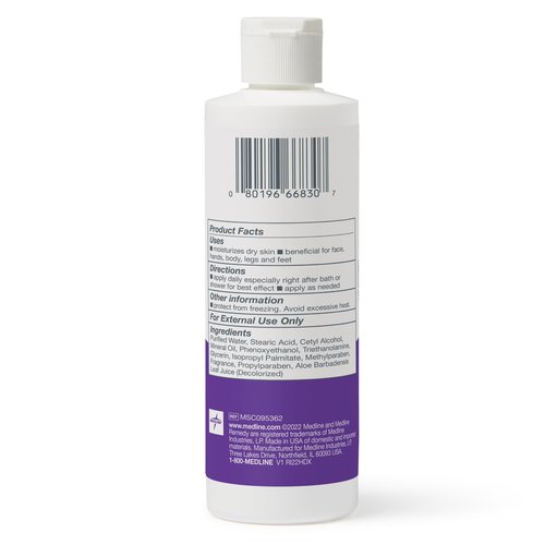 Medline Soothe & Cool Moisturizing Body Lotion, 8-oz Flip-Top Bottle, Scented, 1 Count (Pack of 2)