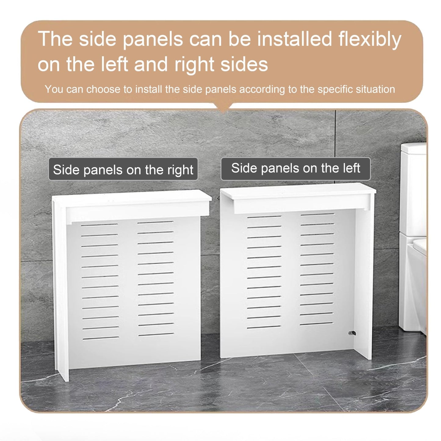 Modern 3-sided Radiator Cover Heating Cabinet Shelf Heater Cover for Old Radiators Bathroom Floor Cabinet Home Radiator Shelf Need to be placed against the wall for Living Room/Bedroom/Kitchen(19.7*23