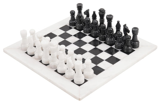 Radicaln Marble Chess Set 15" Inches Handmade White and Black Luxury Board Games for Adults, Ideal Marble Chess Board Game Set & Chess Pieces for Home Decor