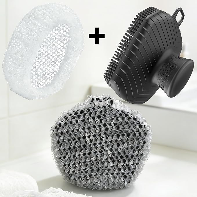 2 Pcs African Net for RamPula Face Scrubber, Facial Exfoliation Sponge Exfoliating Shower Scrubber Skin Smoother, Nylon African Face Sponge Net Great for Daily Use - White
