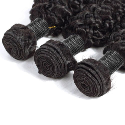 Bundles Human Hair Deep Wave 16 18 20 Inch 12A Deep Curly Bundles Human Hair Extensions 100% Unprocessed 3 Bundle Brazilian Virgin Human Hair Extensions Wet and Wavy Double Weft Bundles Natural