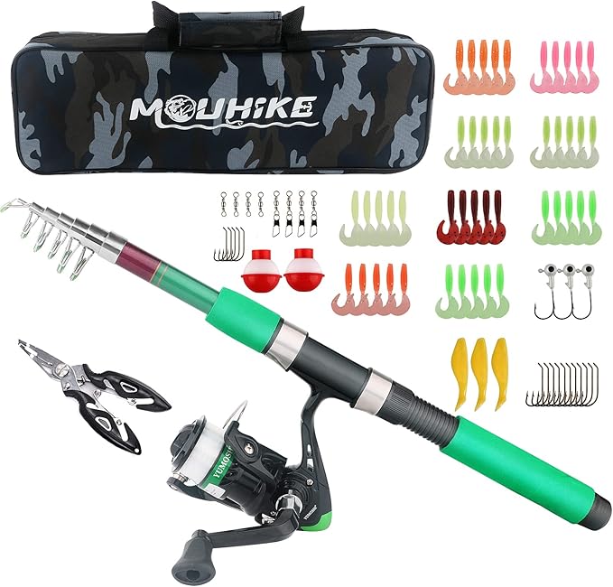 Telescopic Fishing Pole Reel Combo Ultralight Fishing Rod Spinning Reel with Tackle Bag All-in-One Fishing Accessories Fis...