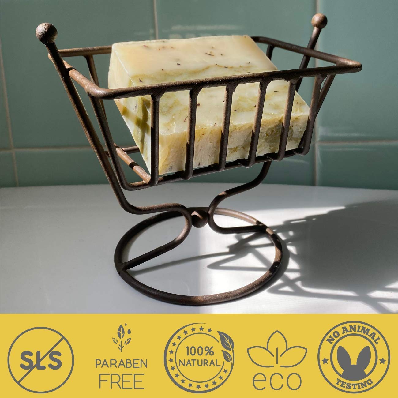 The Yellow Bird Peppermint Tea Tree Soap Bar. Made In USA with All Natural & Organic Ingredients. Pure Essential Oils. Sensitive