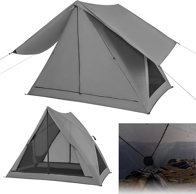 Goplus Pop-up Camping Tent 2-3 Person, 360° One-Way See-Through Family Tent, Waterproof Windproof 4-Season Shelter Tent w/...