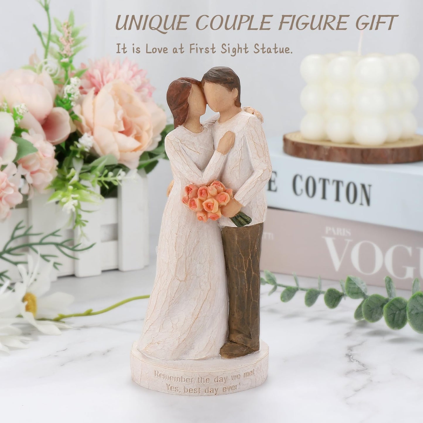 Kohehe Couple Gifts,Wedding Gift for Husband and Wife,Wedding Engagement Gift for Couple,6.7" Couple Figurines Gift for Birthday Valentines Day Christmas