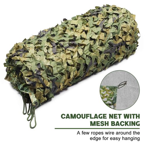 FLYEGO GEN 2 Camo Netting Camouflage Netting Hunting Blind Camo Net Camouflage Nets Military Surplus for Shooting Party Decoration Photograph Car Cover Sunshade（20ftx20ft, Woodland）