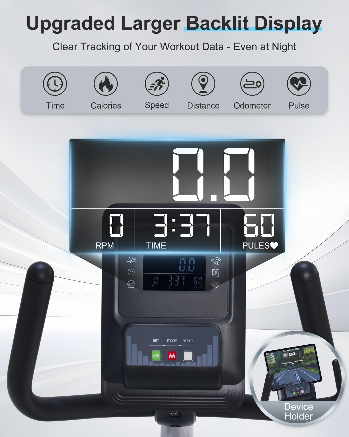 Kawnina Recumbent Exercise Bike, Recumbent Bike for Home with Smart Workout APP - Recumbent Bikes with Ergonomic Backrest and Comfort Seat, 420LBS Weight Capacity, Larger Backlit Display