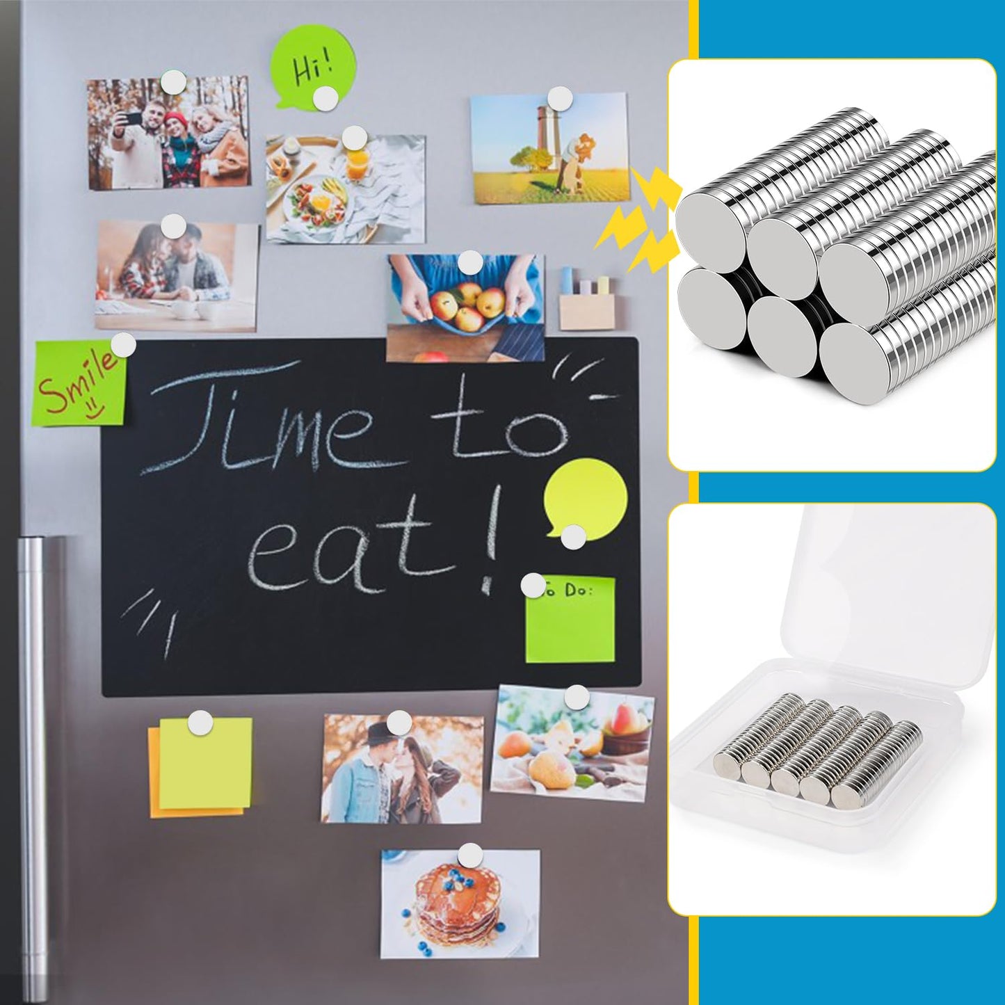 Small Magnets, 120 Pack Refrigerator Magnet 10x2mm Rare Earth Magnets Neodymium Magnet for Crafts, Whiteboard, Kitchen Cabinet