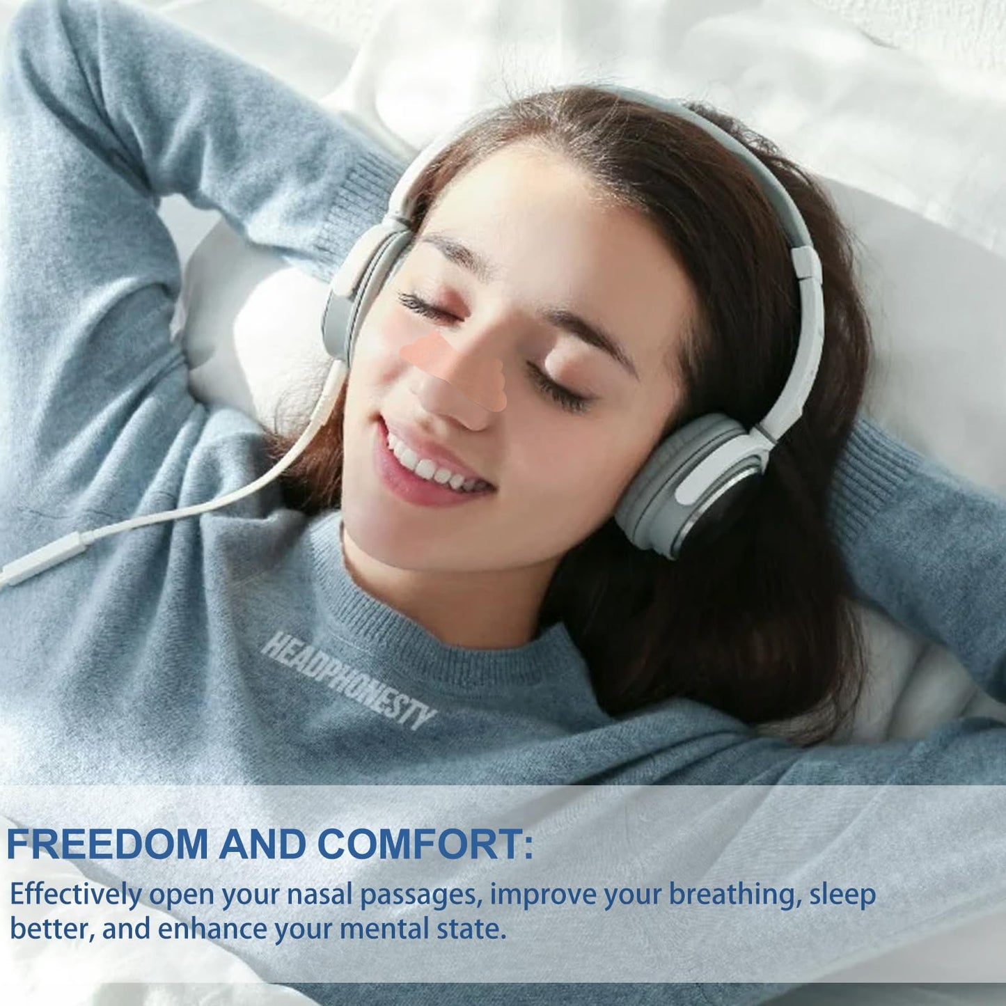 100Pcs Nasal Strips for Snoring, Extra Strength Nose Strips Breathing, Nose Tape for Sports and Sleep, Anti Snoring Strips Help Stop Snoring and Nasal Congestion Relief