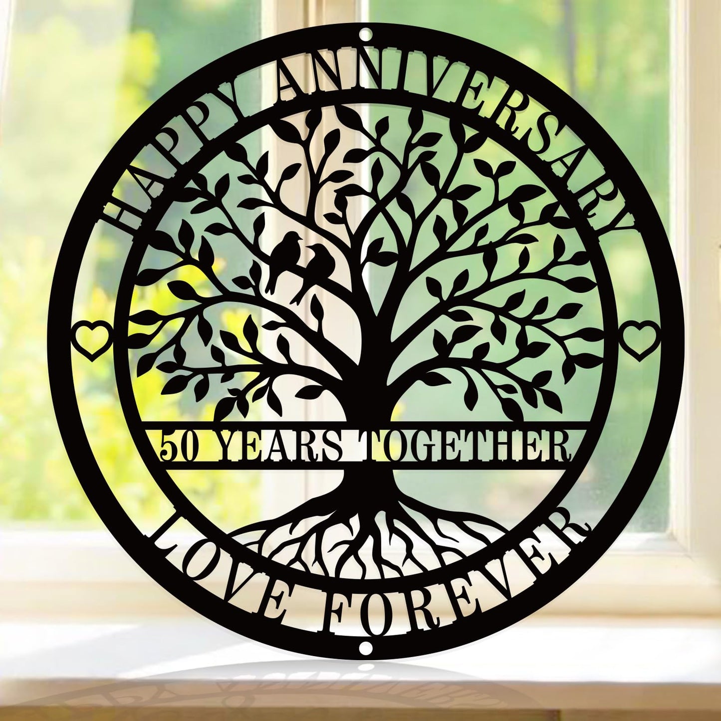 12'' 50th Anniversary Wedding Gifts for Couple, Parents, Friends,Happy 50th Anniversary Wedding Gifts, Golden Anniversary Decorations