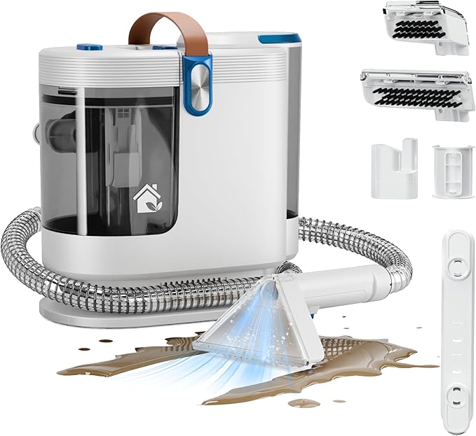 Portable Carpet Cleaner Machine, Carpet Shampooer, 15Kpa Upholstery Cleaner with 3 Tools, 54oz Large Water Tank, 16.4ft Power Cord, Spot and Stain Deep Cleaner for Rug, Couches, Car,Blue