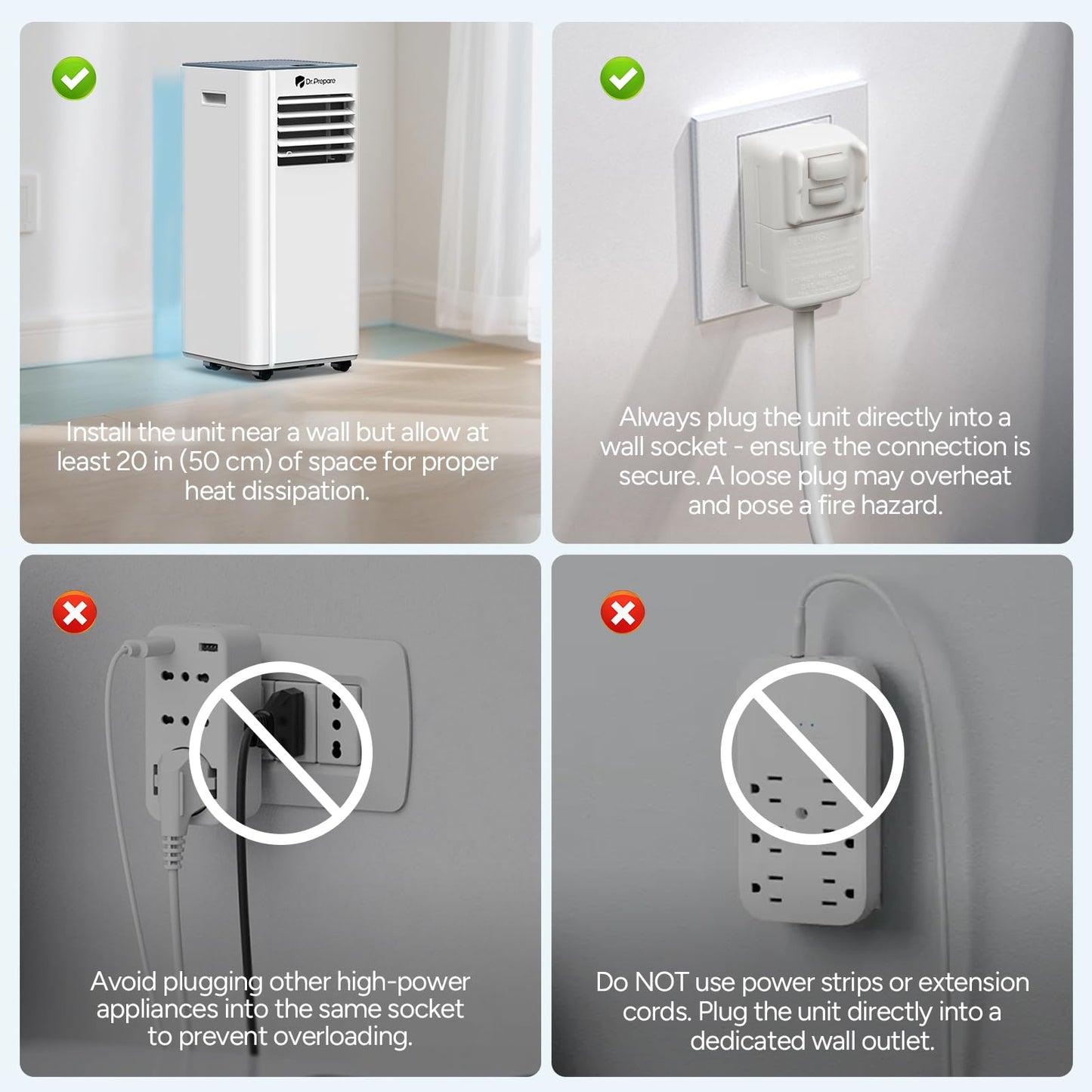 DR.PREPARE 8,000 BTU Portable Air Conditioner with WiFi, 4-in-1 Portable AC Unit, Remote Control, Fast Cooling, 24H Timers with Fan & Dehumidifier, Window kit, Cools Up to 350 sq. ft for Rooms