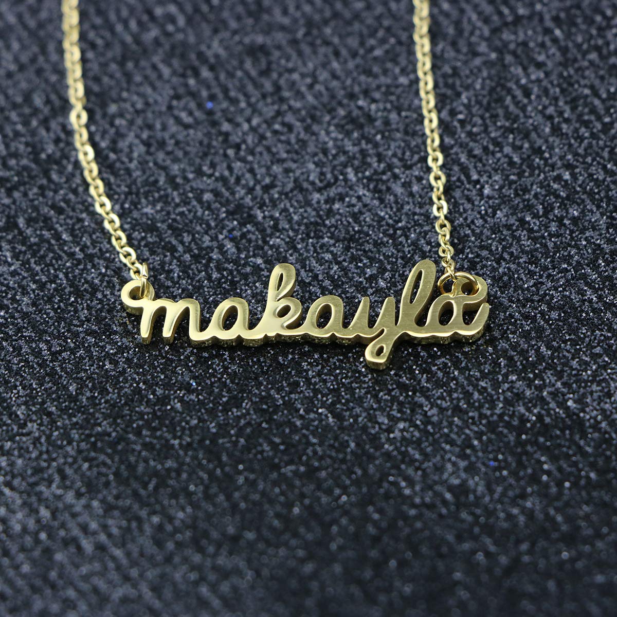Awegift Name Necklace Big Initial Gold Plated Best Friend Jewelry Women Gift for Her Makayla