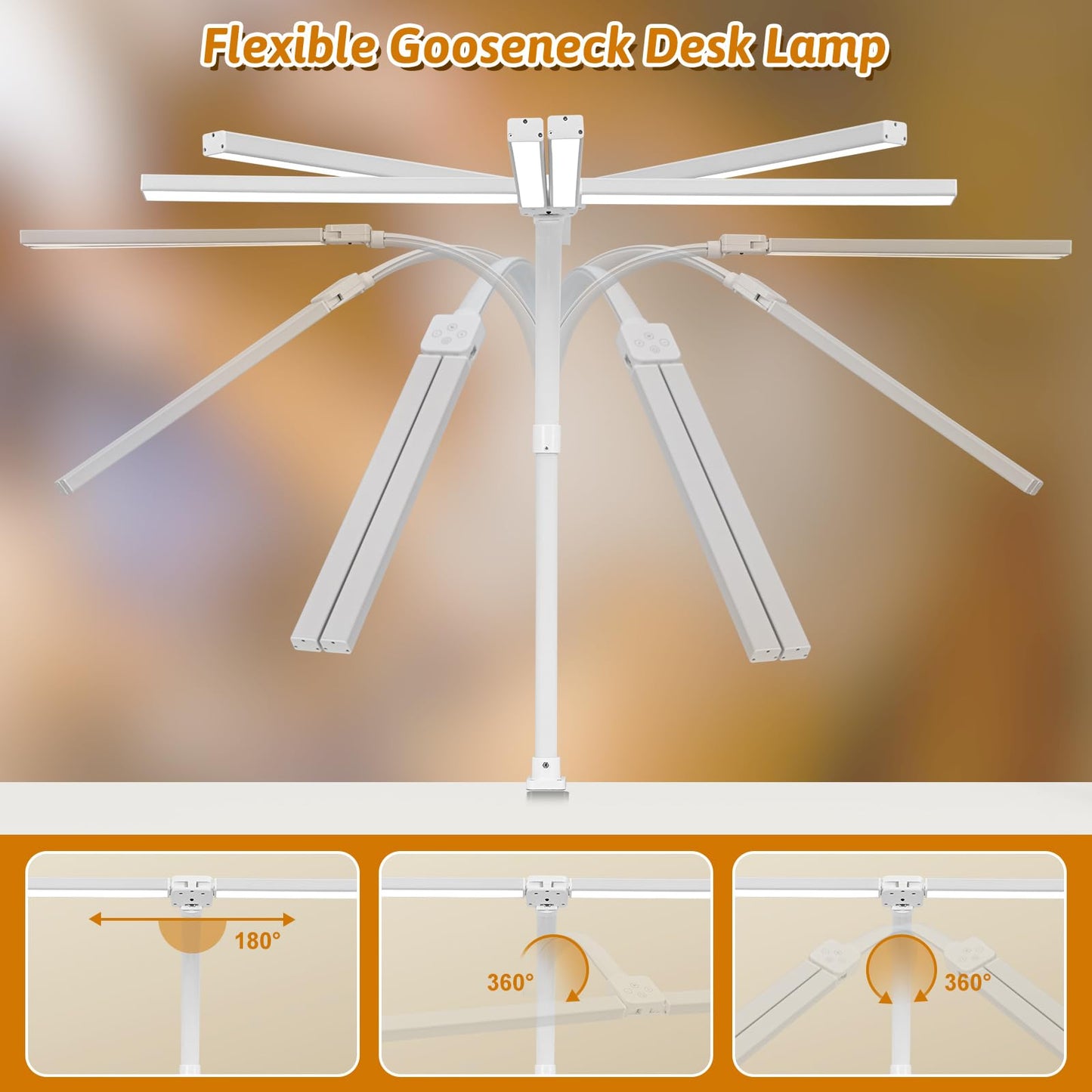 MACASA Double Head LED Desk Lamp with Remote Control for Home Office 24W Brightest Computer Desk Light for Workbench Drafting Architect Study Reading with Anti-Glare Cover