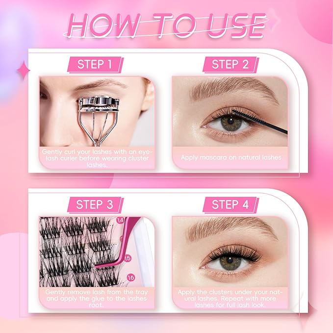 FADLASH Cluster Lashes Fluffy 10-18mm Lash Clusters Volume Lash Extension 112Pcs 3D DIY Lash Clusters D Curl Individual Lashes (R03-0.07-D,10-18mm)