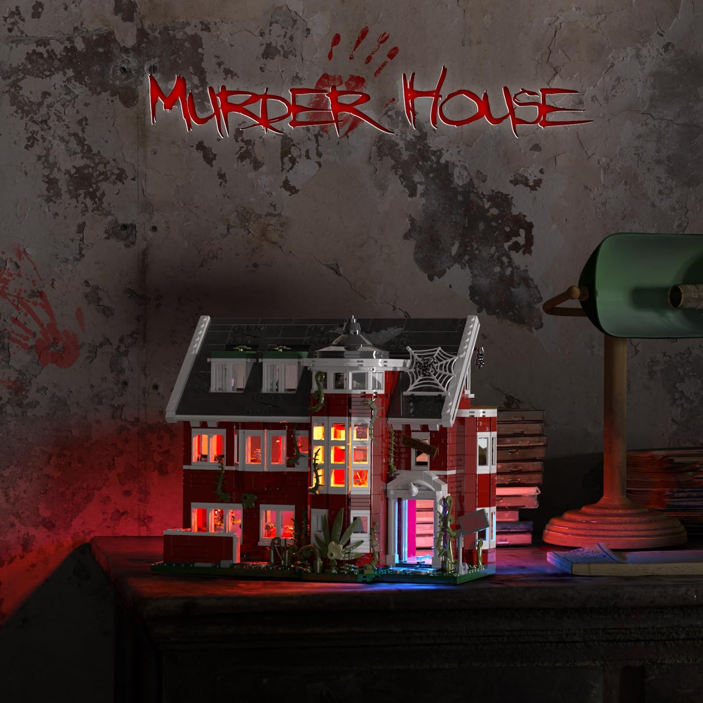 AHS Murder House Building Set, Horror Story Movie House Blocks Toy, Compatible with Lego Halloween Haunted House, Ideals Gift for Fans 18+ Boys Girls Adult (1171 PCS)