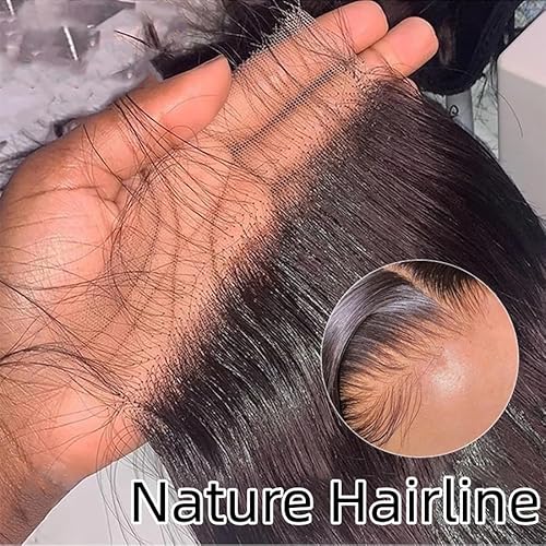 Savasana 5x5 HD Lace Closure Human Hair Straight Pre Plucked with Baby Hair HD Closure for Black Women Skin Like Brazilian Virgin Natural Black 20 Inch