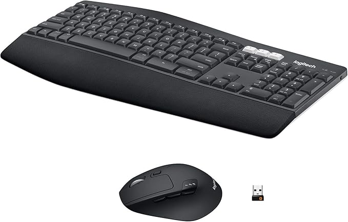 Logitech MK850 Performance Wireless Keyboard and Mouse Combo for Windows, macOS & ChromeOS, Bluetooth & 2.4 GHz USB Receiv...